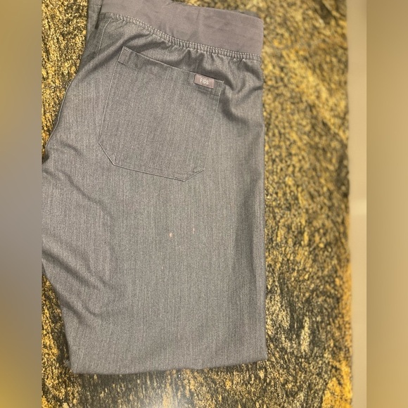 Figs Technical Collection women’s  Med tweed look gray teal tie,‎ 2 back pockets - Picture 3 of 5